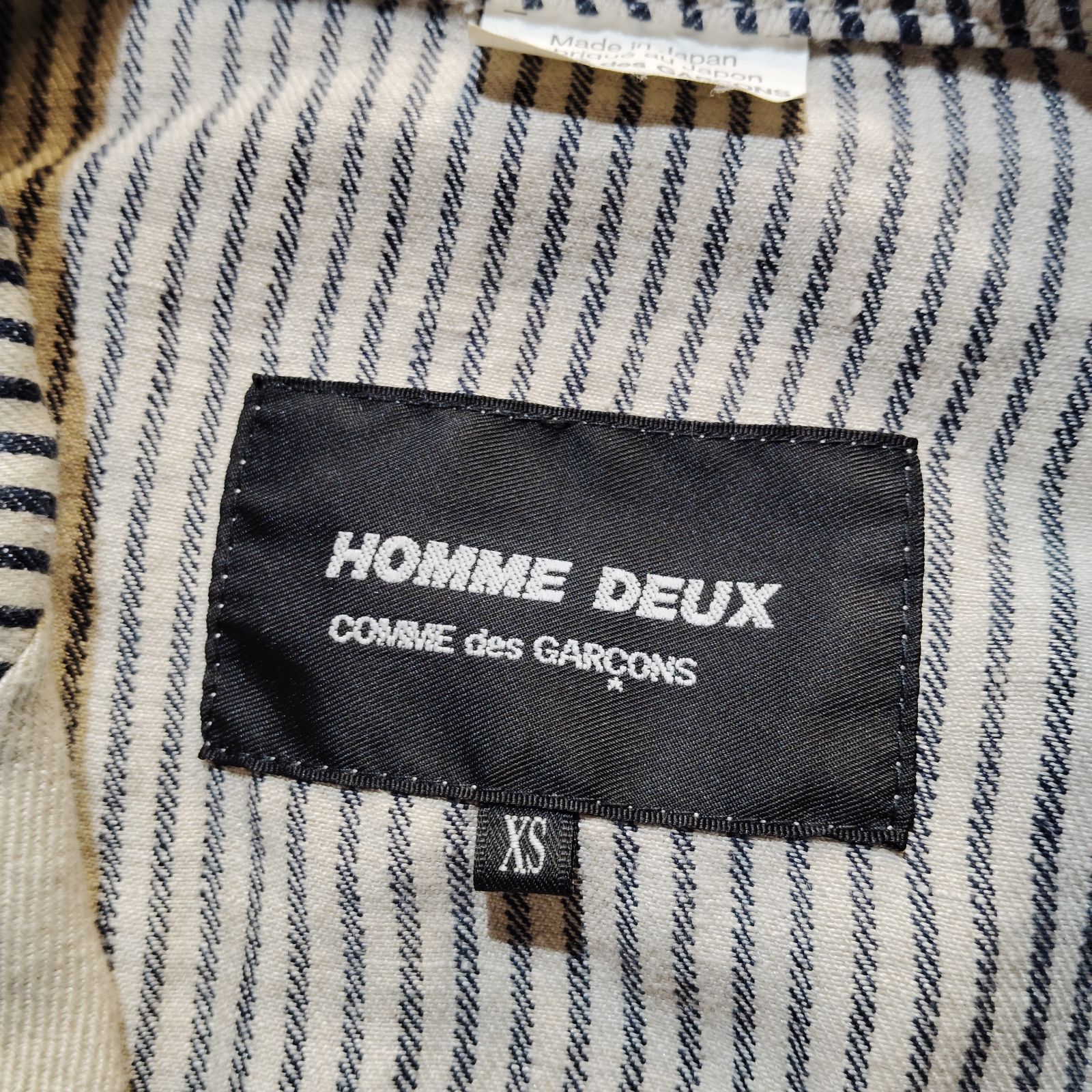 COMME des GARCONS HOMME DEUX 14ss ストライプ切替リネンジャケット