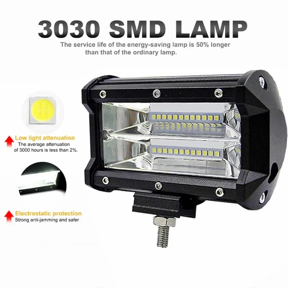 作業灯 LED ワークライト 5インチ 72W 6000LM ホワイト 2個 12V/24V