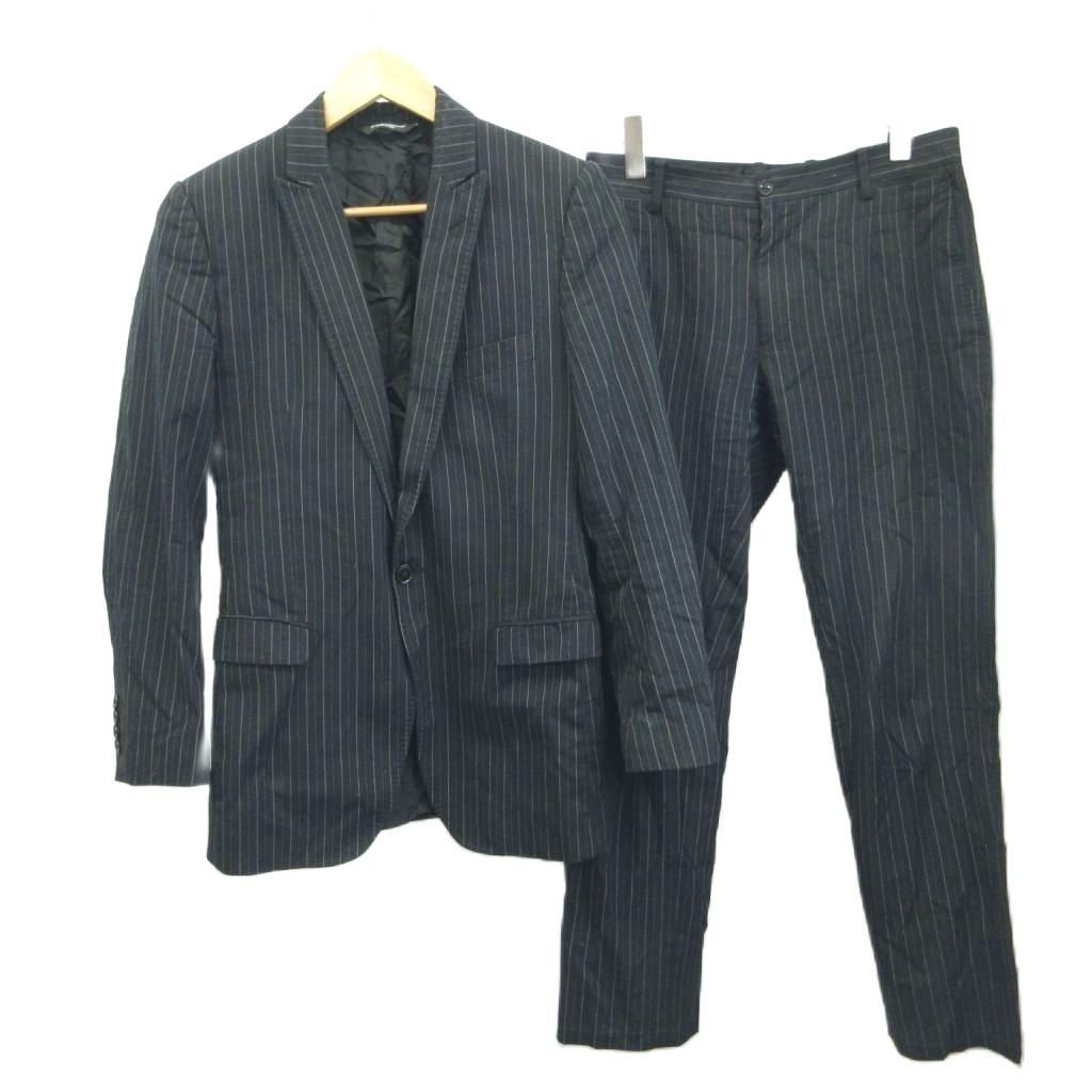 dolce&gabbana ストライプ セットアップ ジャケット パンツ 黒 ドルチェ&ガッバーナ ドルガバ DOLCE&GABBANA スーツ セットアップ