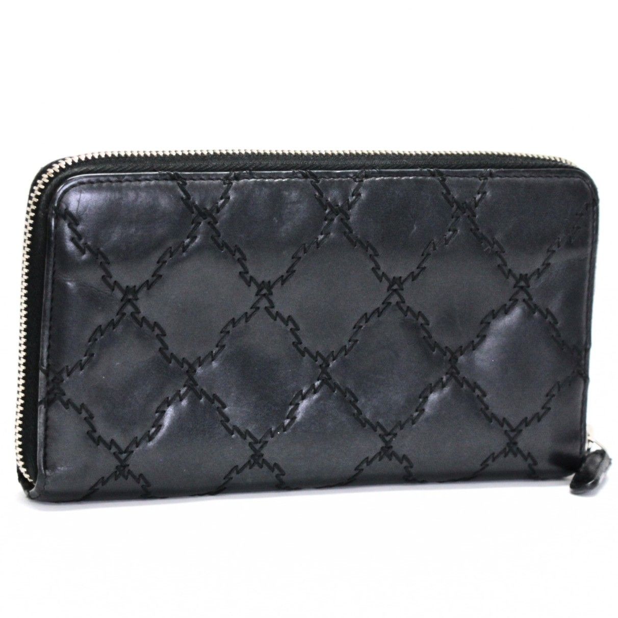 CHANEL シャネル ココマーク ラウンドファスナー長財布 レザー 黒 17