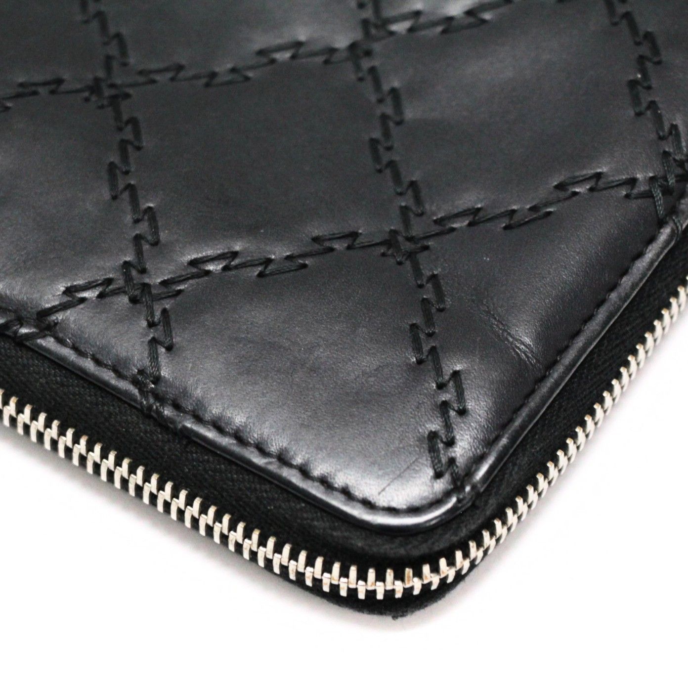 CHANEL シャネル ココマーク ラウンドファスナー長財布 レザー 黒 17