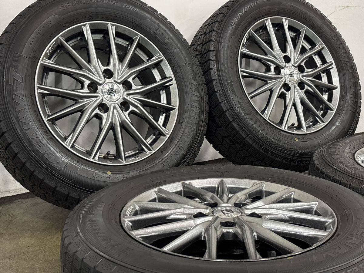 美品】ザイン 16in 6.5J +38 PCD114.3 グッドイヤー アイスナビ7 215 