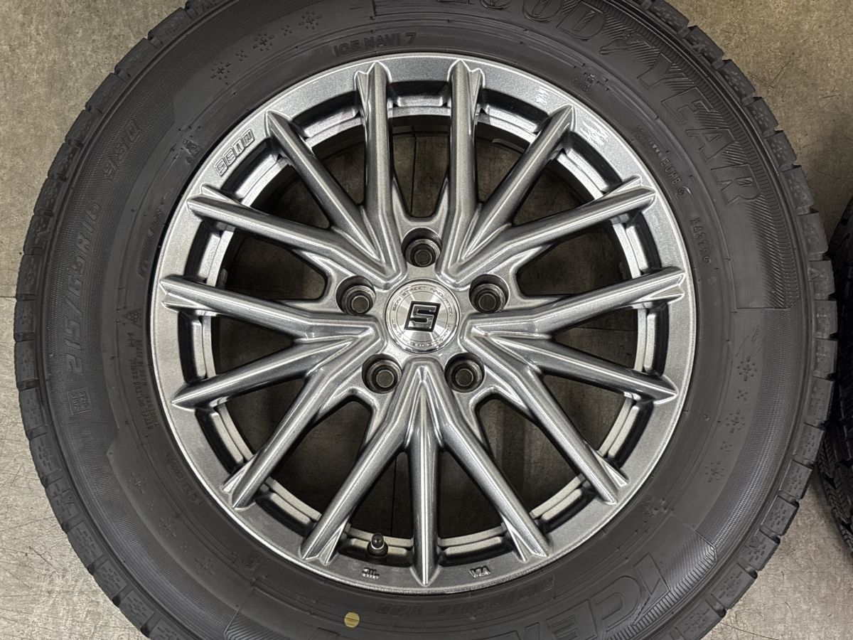 美品】ザイン 16in 6.5J +38 PCD114.3 グッドイヤー アイスナビ7 215 