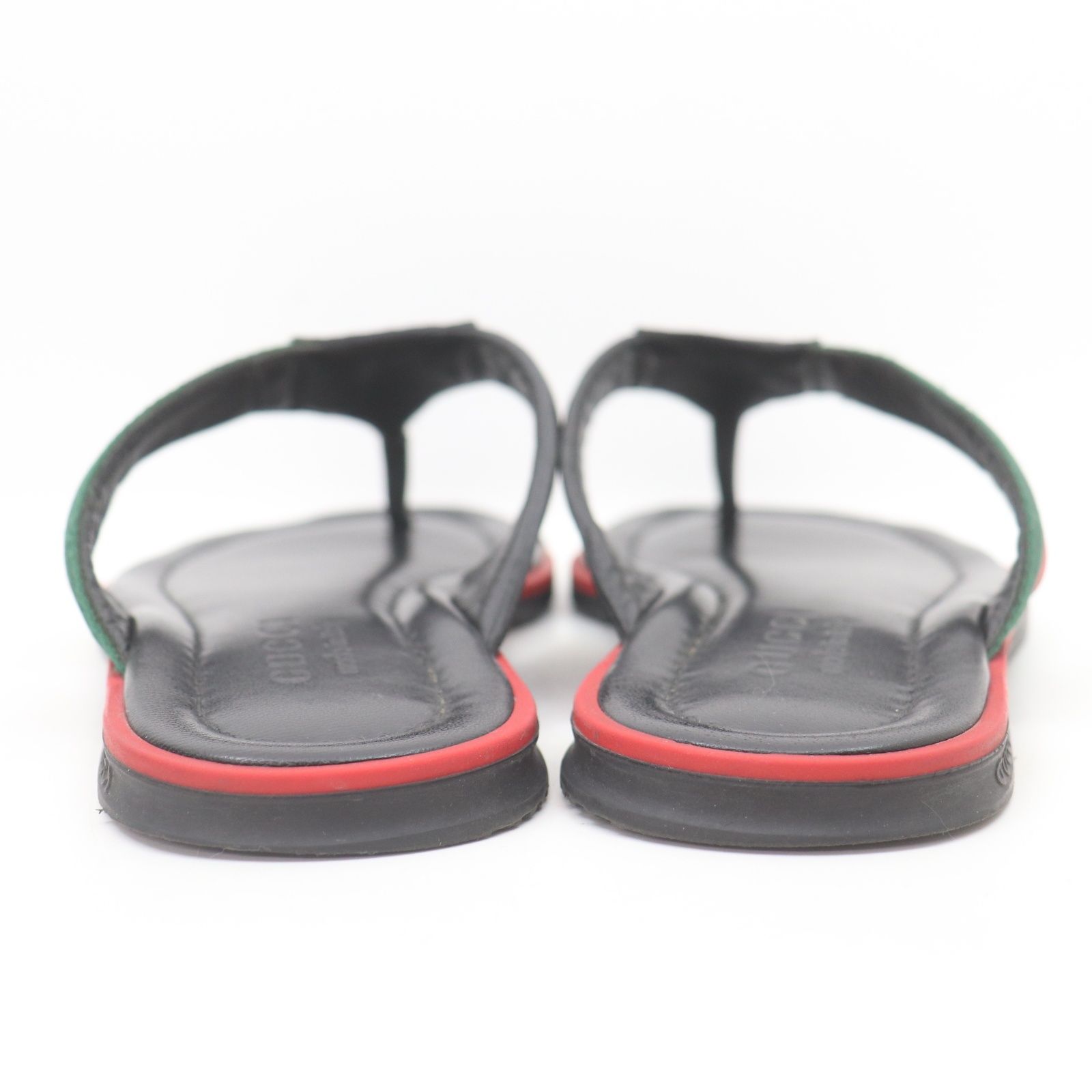 ITRJJ6LJP3E6 GUCCI グッチ シェリーライン レザー サンダル ブラック