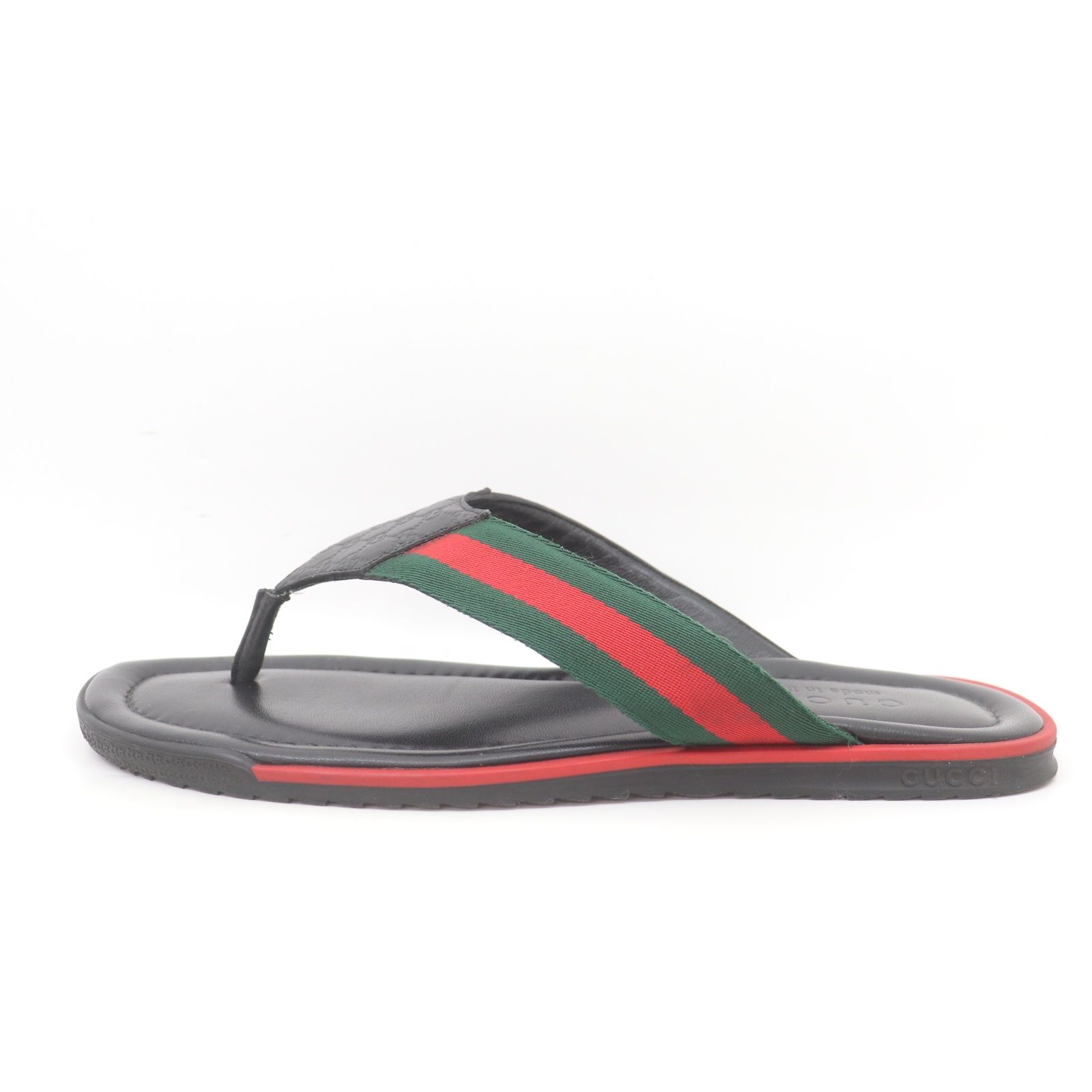 ITRJJ6LJP3E6 GUCCI グッチ シェリーライン レザー サンダル ブラック