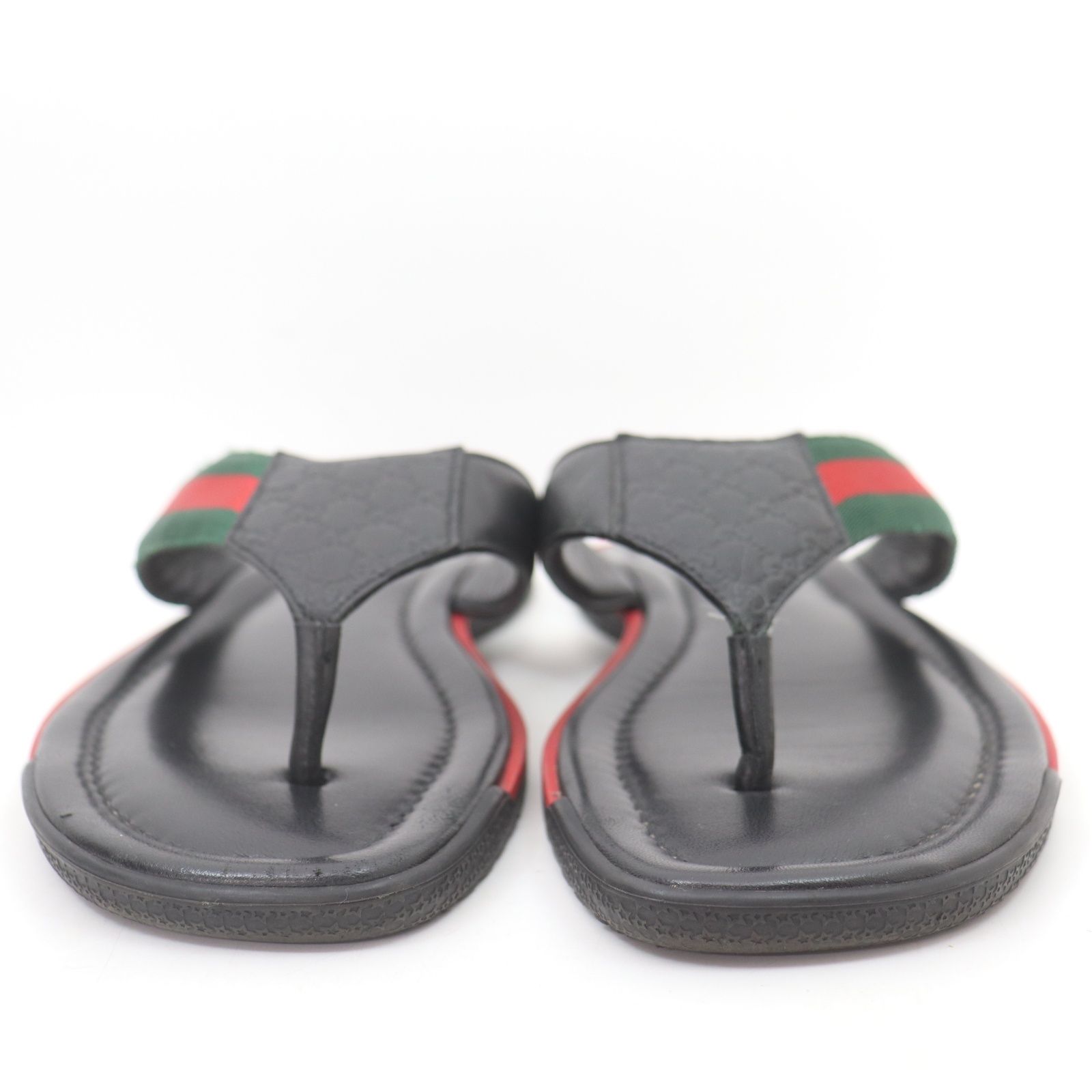 ITRJJ6LJP3E6 GUCCI グッチ シェリーライン レザー サンダル ブラック