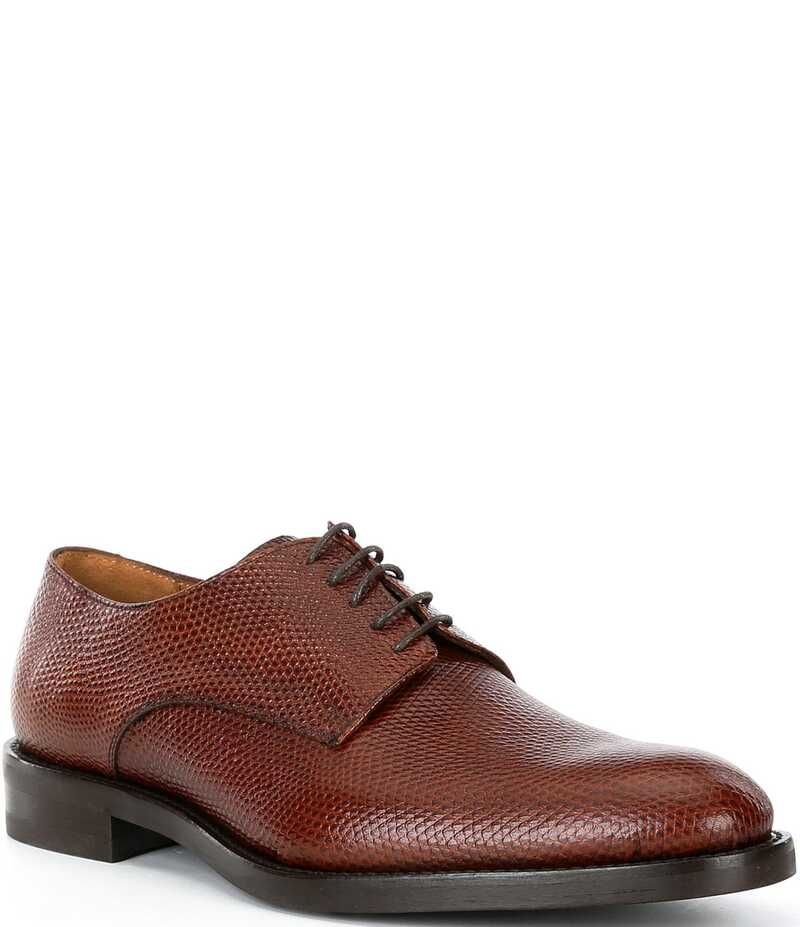ドナルドプリネール メンズ シューズ ドレスシューズ プリント オックスフォード Donald Pliner Mens Russell Lizard Print Oxfords Whiskey