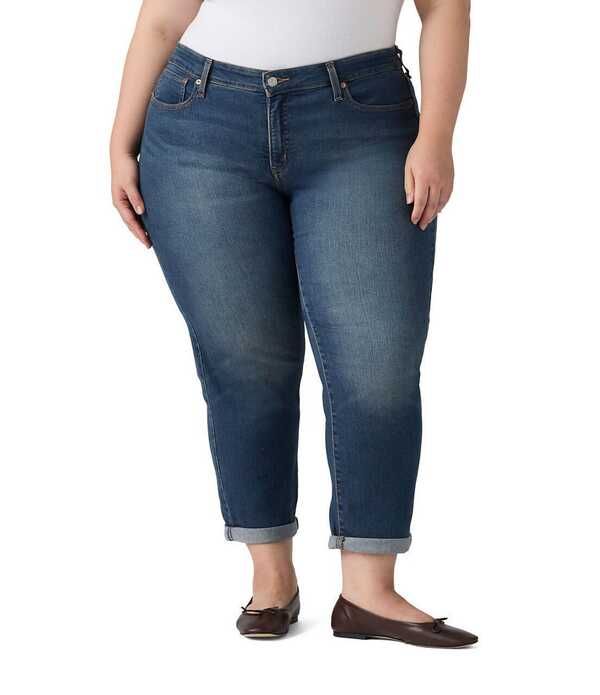 リーバイス レディース ボトムス デニムパンツ プラスサイズ ジーンズ Levis Plusize Boyfriend MidRise Rolled Cuff Jeans Working Late