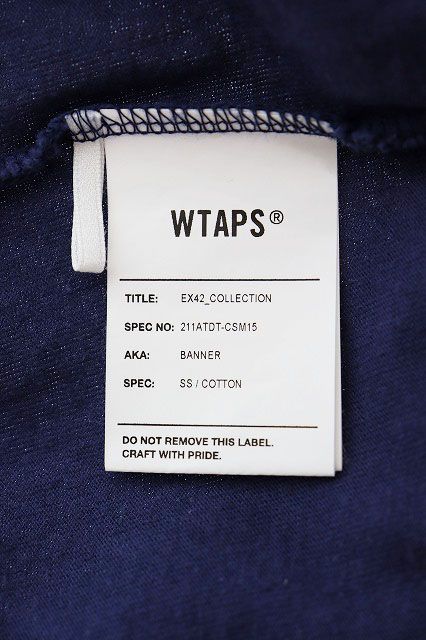 ダブルタップス WTAPS 21SS BANNER SS COTTON TEE NAVY SIZE04 211ATDT