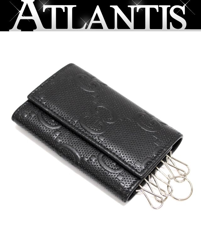 GUCCI グッチ GGエンボス キーケース レザー 黒 【75355】 - メルカリ