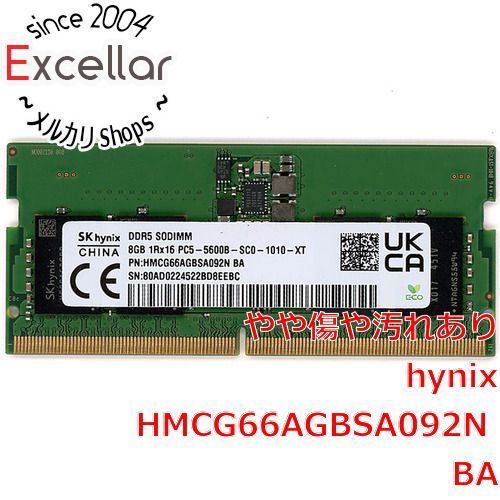 [bn:16] SK hynix　ノート用 HMCG66AGBSA092N BA　SODIMM DDR5 PC5-44800 8GB