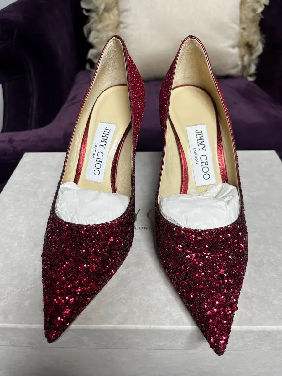ジミーチュウ レッド グリッター Love サイズ34 新 商品