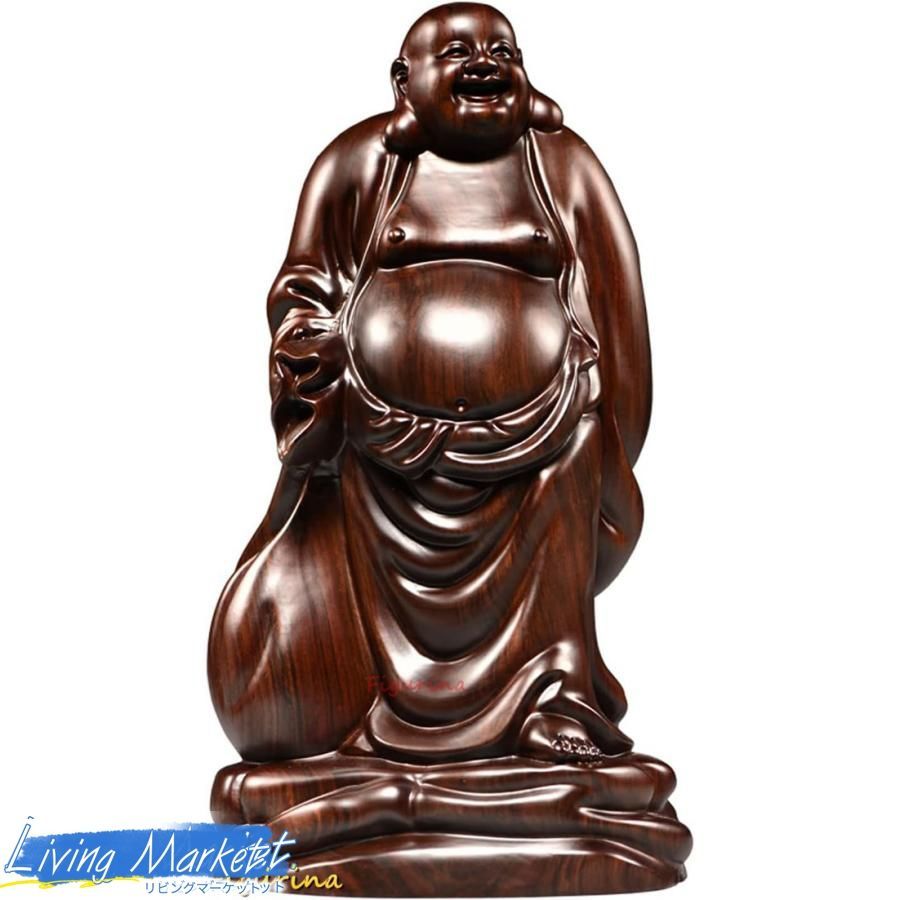 布袋様　七福神　大黒様　置物　コレクション　一刀彫　鑑賞用　インテリア 布袋さんの置物 七福神 布袋 様 木製フィギュア 高級天然 黒檀 布袋様