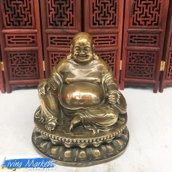 布袋様 風水 11.5cm 真鍮製仏像 七福神の置物 金運 お守り CZW713P1342