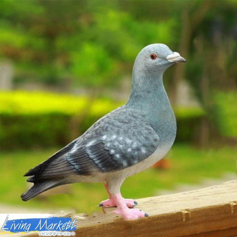 ラインストーン装飾 鳩の置物 2体セット ラインストーン装飾 鳩の置物