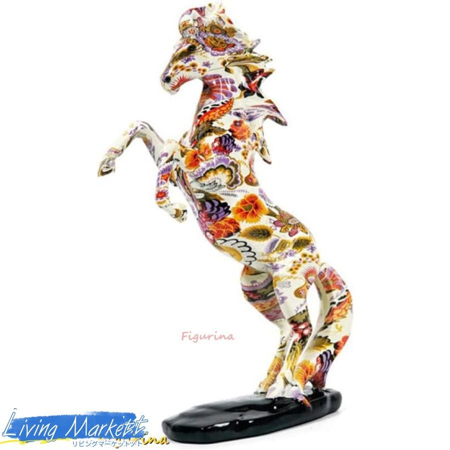 馬の置物 風水 カラフルな落書きアート タイプ うま 樹脂像 おしゃれ