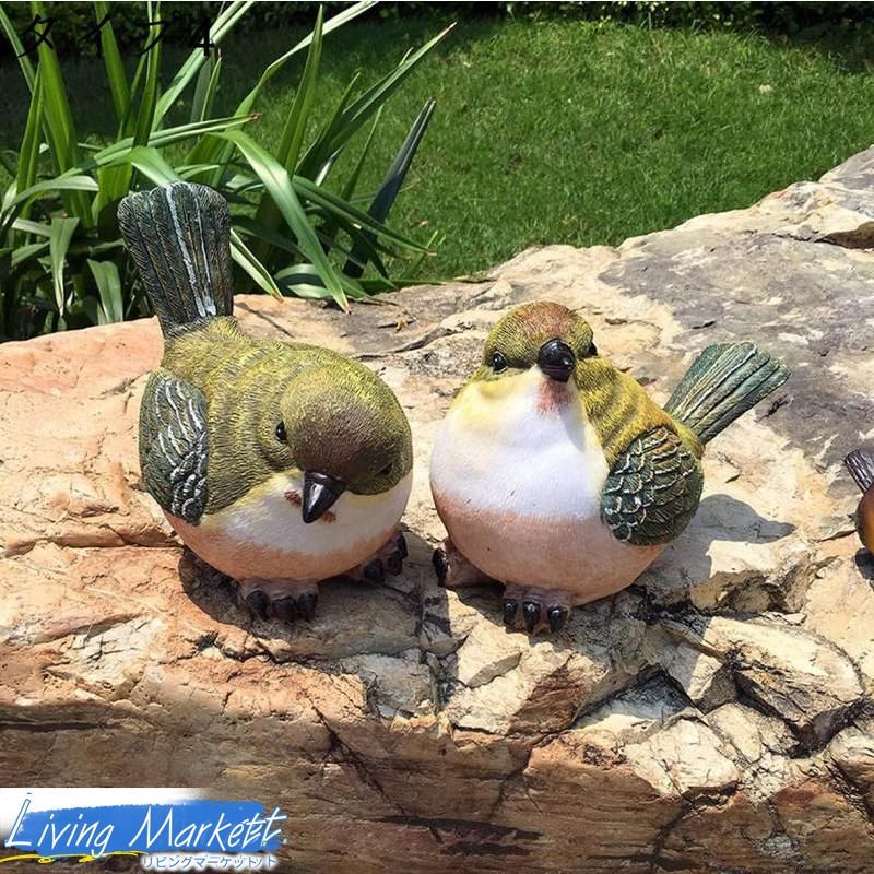 鳥のオーナメント 玄関 卓上 ミニ 盆栽 ガーデンオーナメント とり