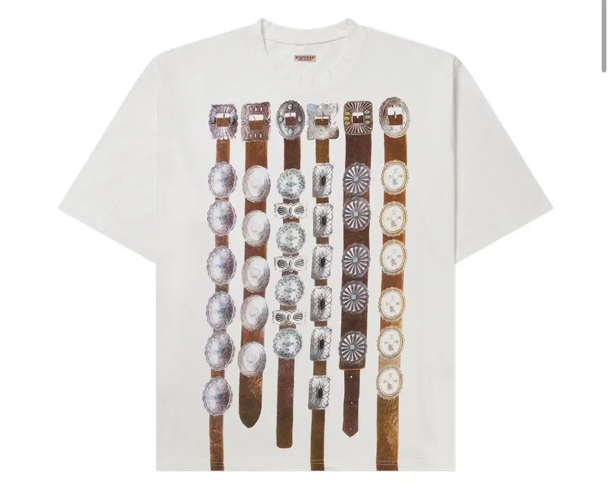 KAPITAL キャピタル ベルト プリンティング 半袖 Tシャツ 白 12,071円