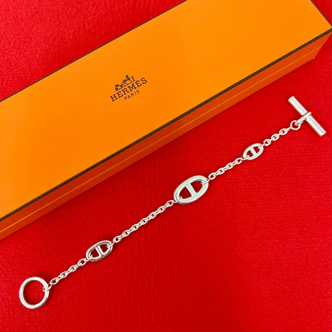 極 美品 箱付き HERMES エルメス ファランドール ブレスレット