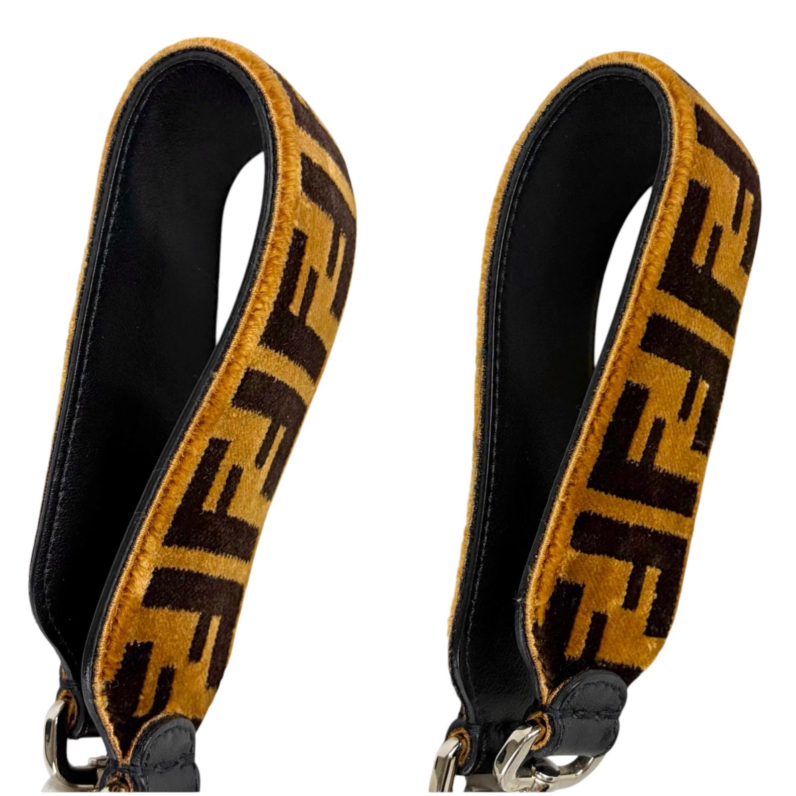 フェンディ FENDI ストラップユー ミニ ズッカ柄 ブラック ブラウン
