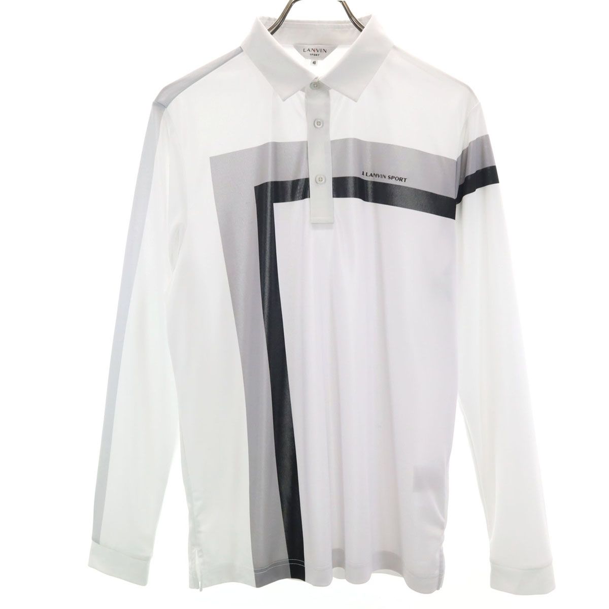LANVIN SPORT ランバンスポール ゴルフ 長袖 ポロシャツ 40 ホワイト