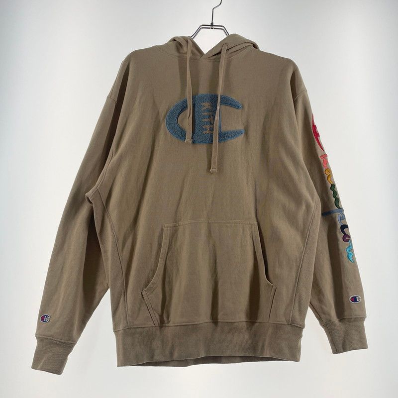 中古品】 KITH キス × CHAMPION チャンピオン 別注コラボ LOGO HOODIE 