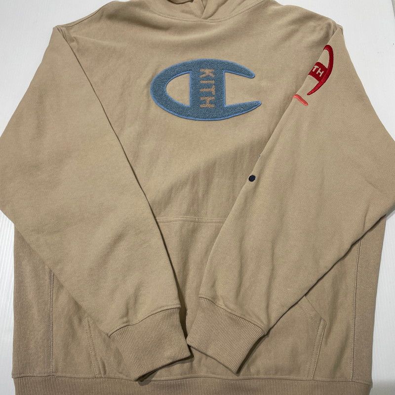 中古品】 KITH キス × CHAMPION チャンピオン 別注コラボ LOGO HOODIE