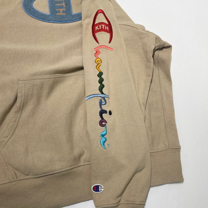 中古品】 KITH キス × CHAMPION チャンピオン 別注コラボ LOGO HOODIE 