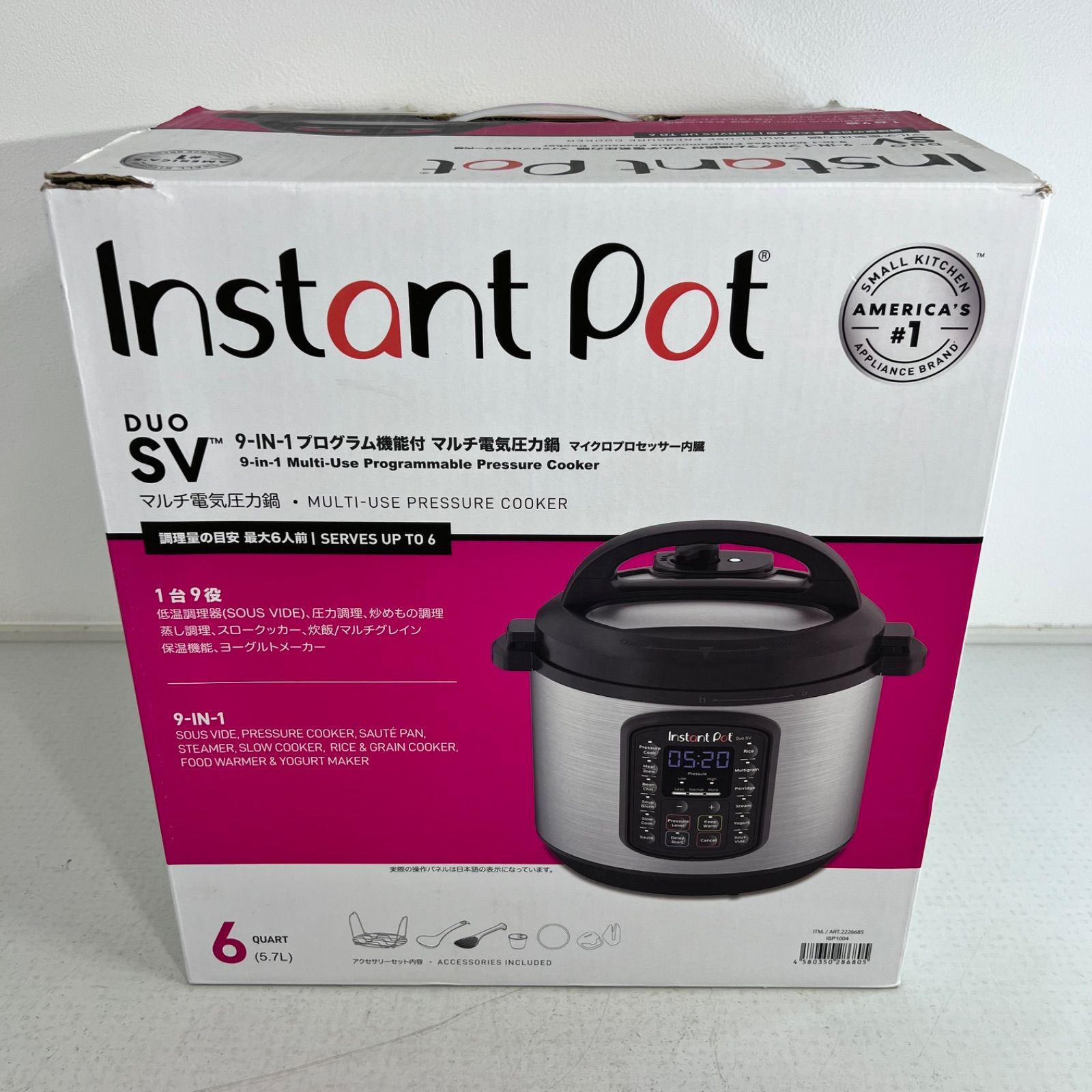 未使用新品】Instant Pot DUO SV プログラム機能付き マルチ電気圧力鍋