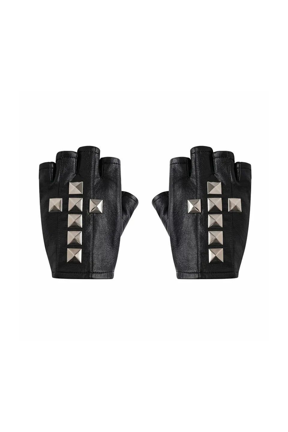 REBEL WAVE | CROSS STUDDED LEATHER FINGERLESS GLOVES - メルカリ
