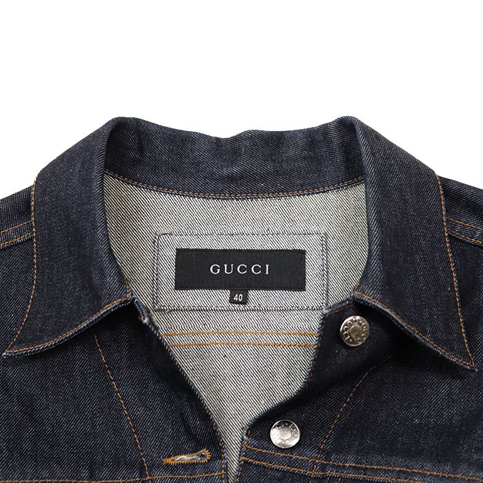 GUCCI グッチ デニムジャケット サイズ 40 レディース ロゴボタン