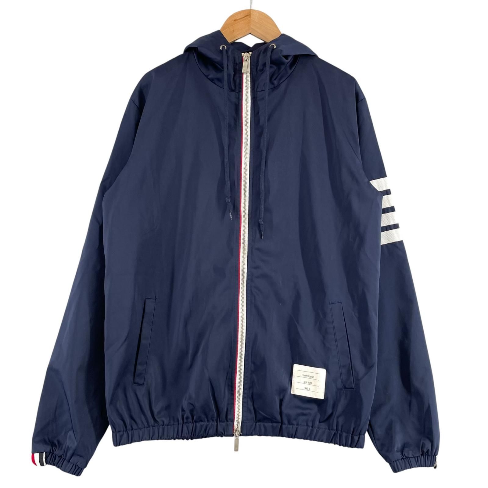 新品未使用 Thom Browne トムブラウン4BAR ジャケットサイズ40 THOM BROWNE トムブラウン 無地 秋冬 AW ジャケット コットン ネイビー