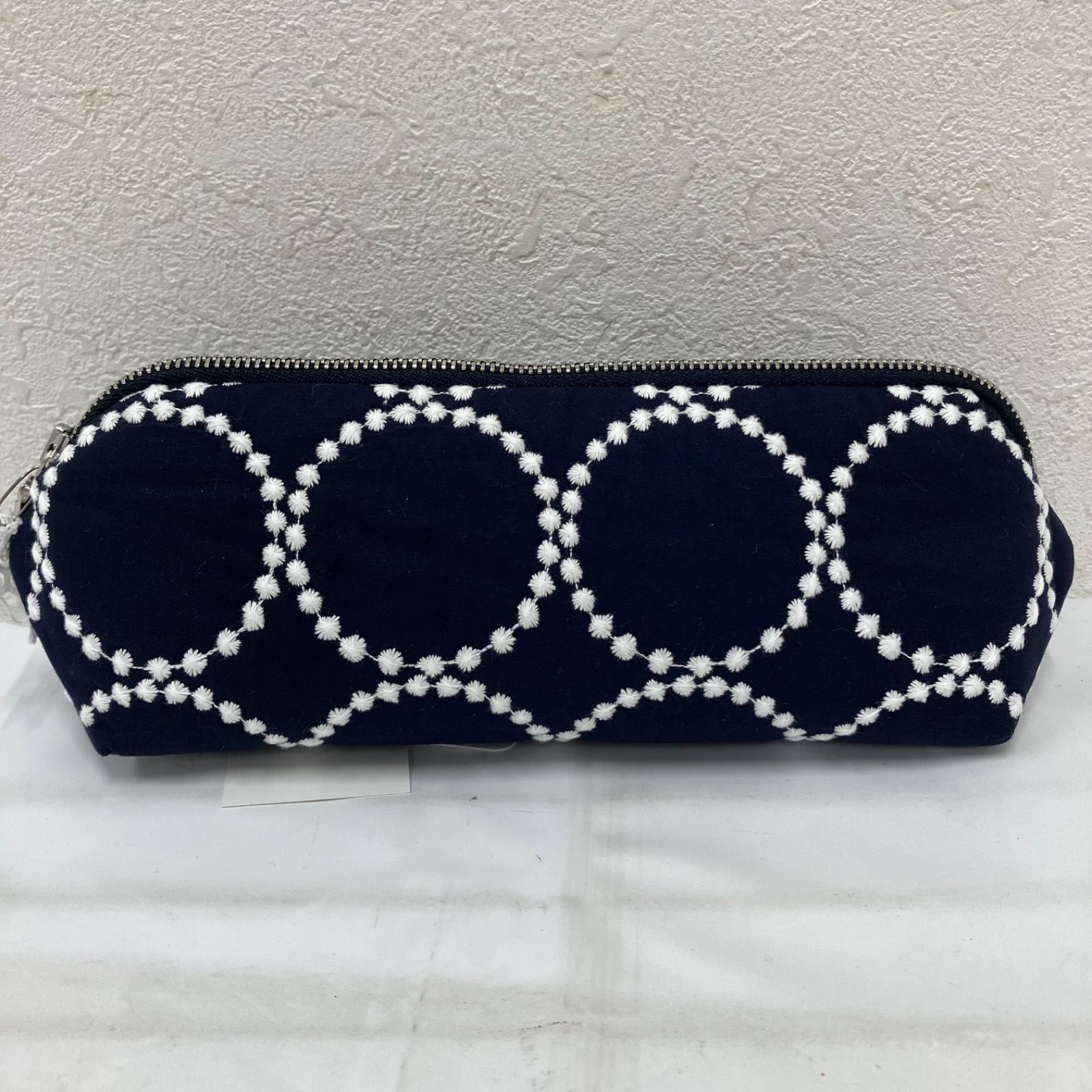 ★完成品【マルチケース】ミナペルホネン タンバリン navy × white 3367 【美品】 mina perhonen ミナペルホネン タグ付き ポーチ
