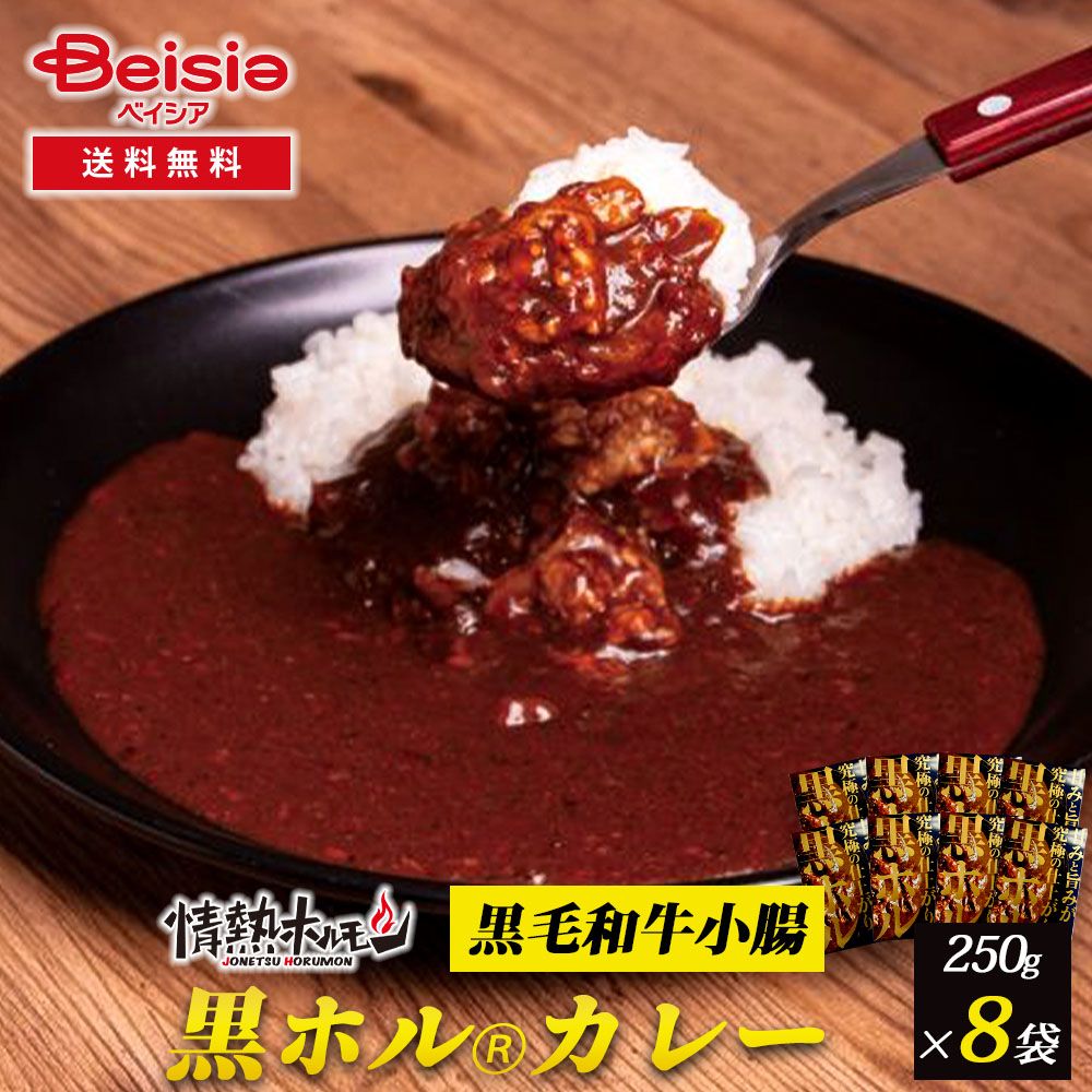 情熱ホルモン 黒ホル（黒毛和牛小腸）カレー8食分 | 情熱ホルモン 黒ホル 黒毛和牛 小腸 8食 ホルモン 牛ホルモン もつ 焼肉 焼き肉 バーベキュー BBQ グルメ ギフト 6,132円
