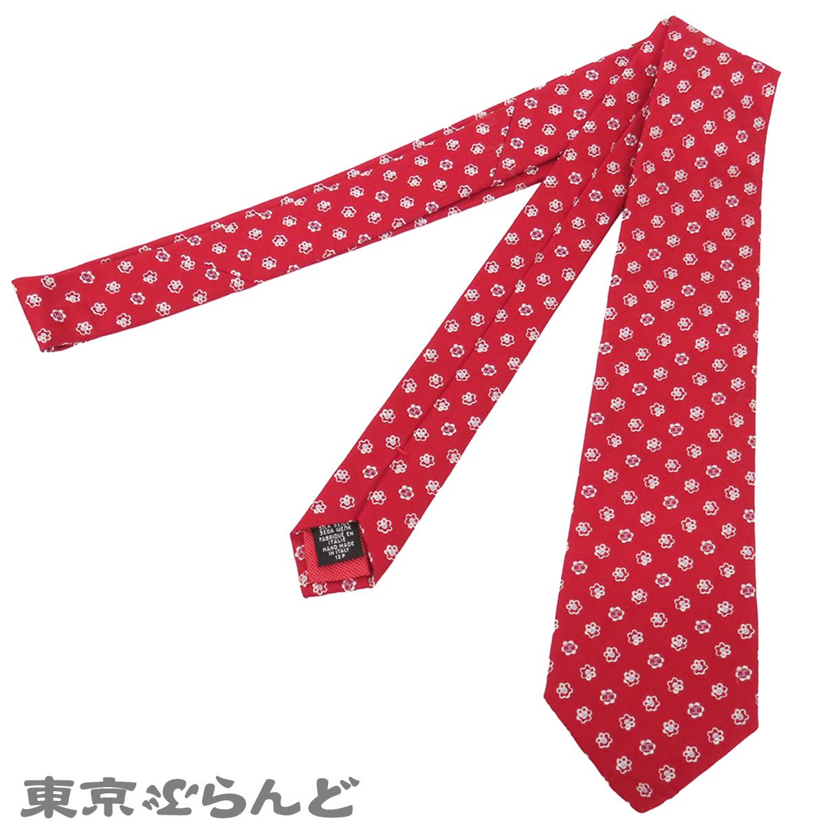 CHANEL ネクタイ ブラック レッド 花柄 ココマーク CHANEL ネクタイ ブラック レッド 花柄 ココマーク シャネル CHANEL