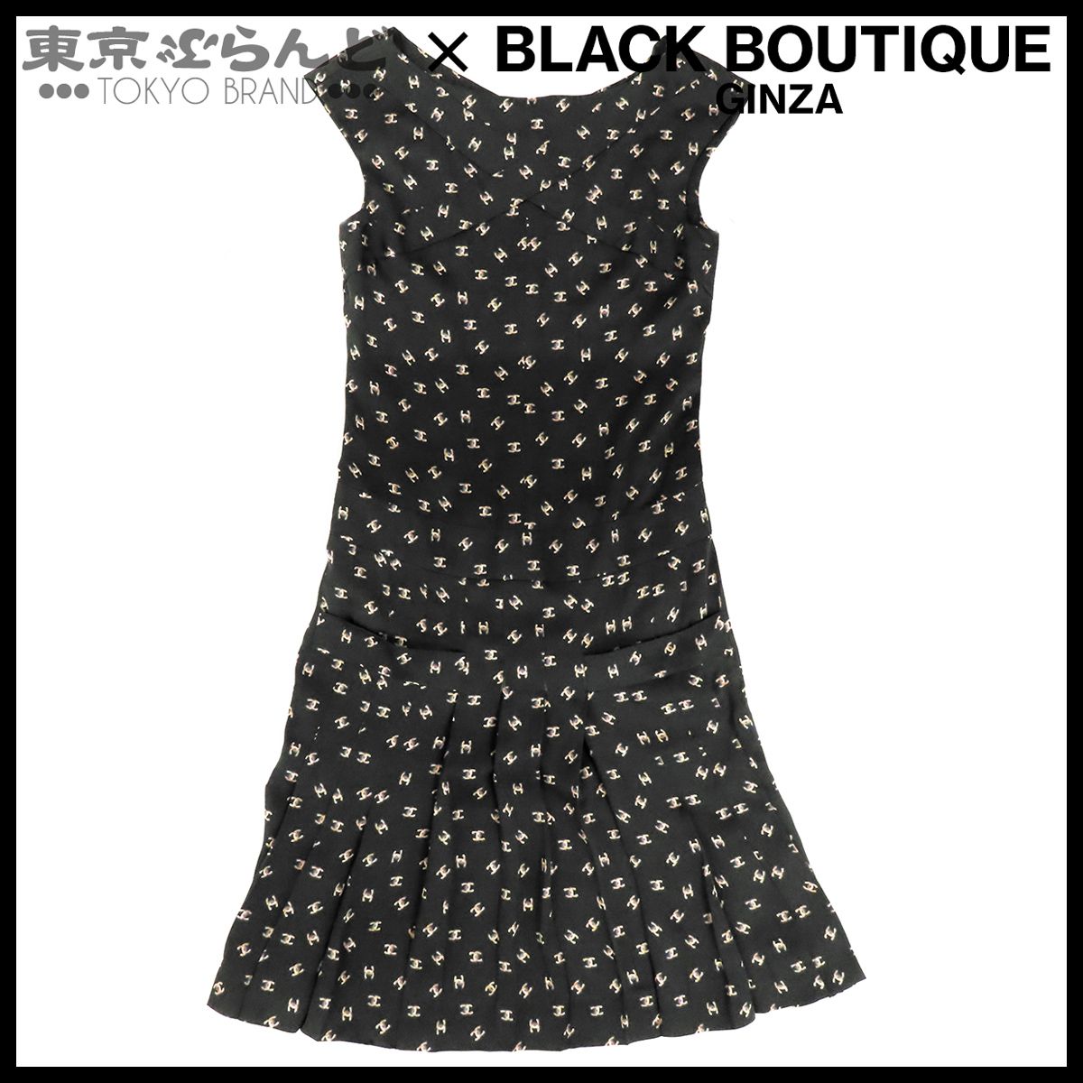 シャネル CHANEL ノースリーブ ワンピース P44329V32715 ブラックx