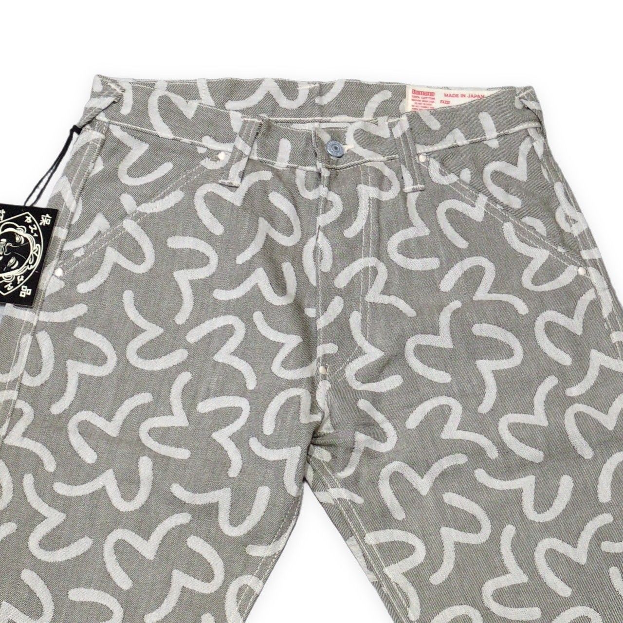 ◇即決[W38]EVISU 5500 スリム ジャガード カモメ 総柄 デニム 