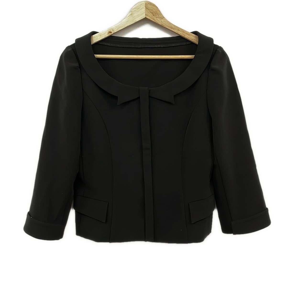 FOXEY NEW YORK(フォクシーニューヨーク) ジャケット サイズ40 M レディース美品 29643 黒 七分袖/春/秋