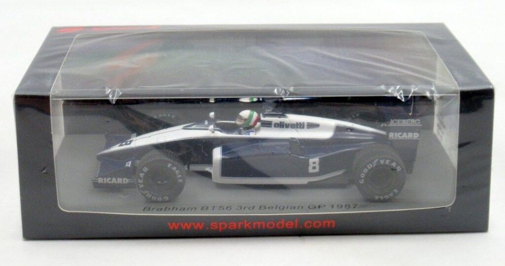 MINIMAX 1/43 Spark model Brabham BT56 No.8 3rd Belgian GP 1987 Andrea de Cesaris S7107