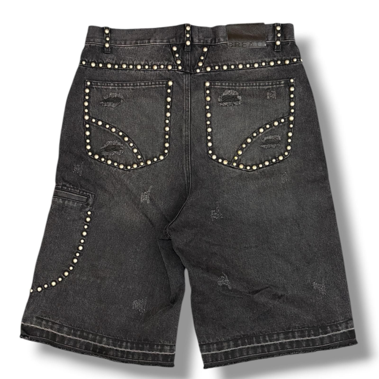 参考上代41800円 BREATH 25SS SUICIDE STUDS WIDE DENIM SHORTS