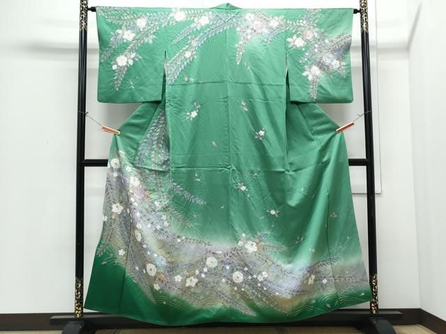 平和屋着物●訪問着　辻が花　絞り　暈し染め　金彩　正絹　逸品　CABI1374th