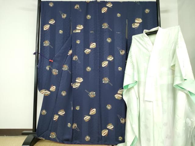平和屋着物●豪華振袖・長襦袢セット(無双仕立て)　うさぎぽっくり　花簪　金彩　半衿刺繍　正絹　逸品　DABH0177op 33,800円