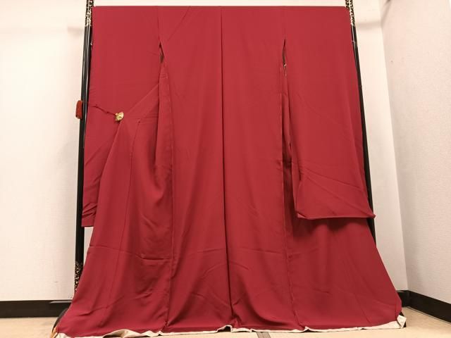 平和屋着物●豪華振袖　色無地　蘇芳色　仮絵羽　逸品　未使用　AABJ7252ph