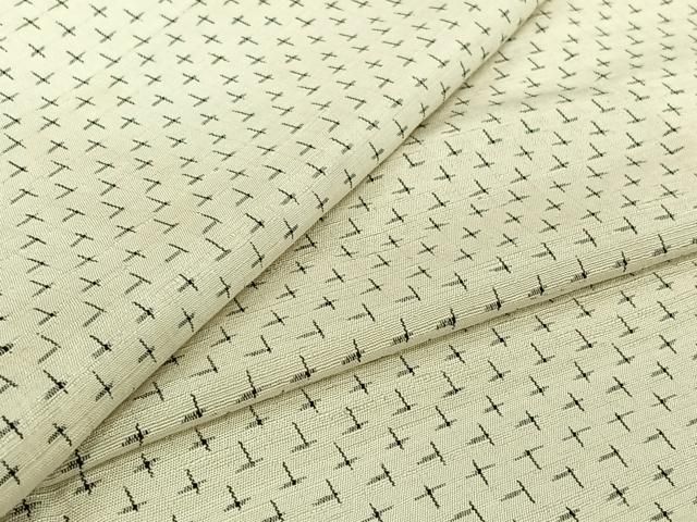 平和屋着物▽上質な紬　単衣　十字絣　正絹　逸品　AABJ3488jh