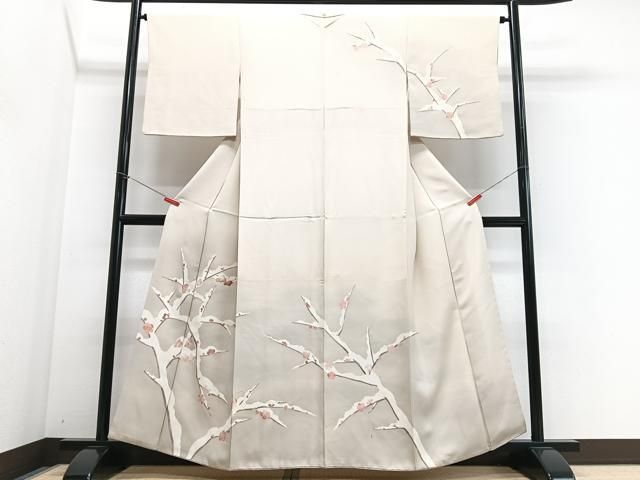 平和屋着物□訪問着 駒刺繍 枝花文 暈し染め 正絹 逸品 CABI6926xe
