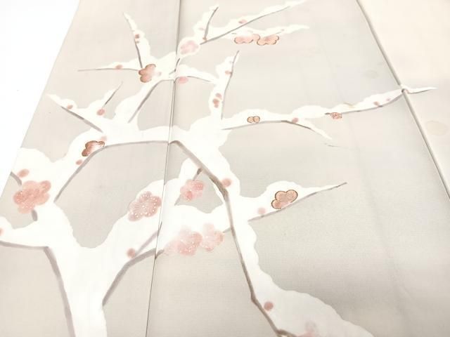 【高級訪問着】 枝花文　暈し染め　銀彩　ロング丈　 正絹　逸品✨No.064❤️ 平和屋着物□訪問着 駒刺繍 枝花文 暈し染め 正絹 逸品 CABI6926xe