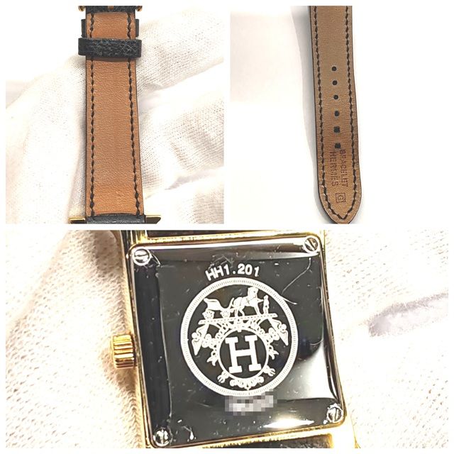 HERMES エルメス ウォッチ Hウォッチ ブラックベルト 時計 HH1.201