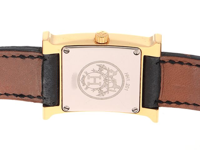 HERMES エルメス ウォッチ Hウォッチ ブラックベルト 時計 HH1.201