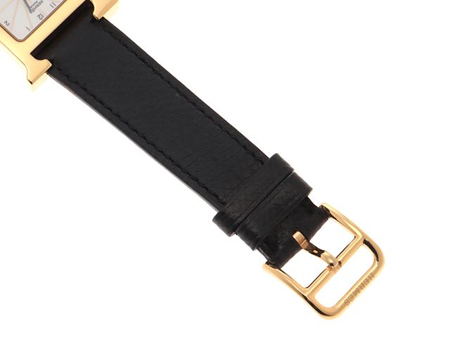 HERMES エルメス ウォッチ Hウォッチ ブラックベルト 時計 HH1.201