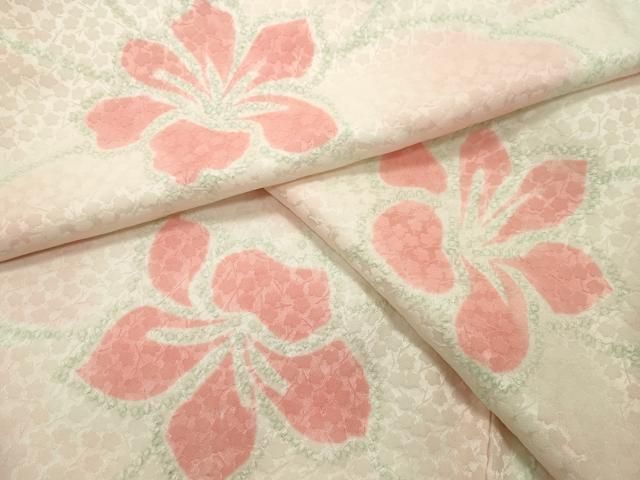 平和屋着物●上質な小紋　絞り　舞花文　正絹　逸品　CABG4669gh